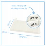 Filtr G4 F7 Do Rekuperator Zehnder ComfoAir 70 Komplet Plisowany